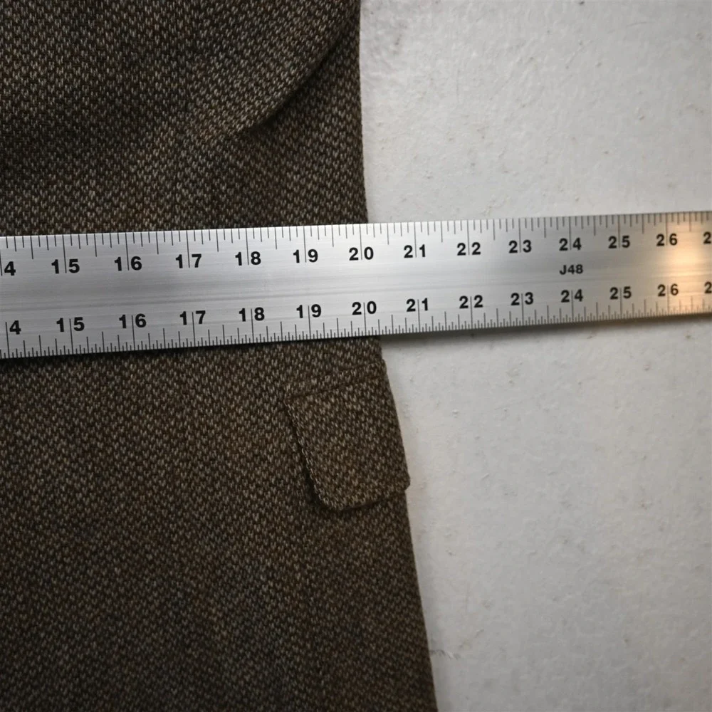 Vtg Mens 40S Brown 100% Wool Tweed Elbow‎ Patches Blazer Suit Jacket Sport Coat